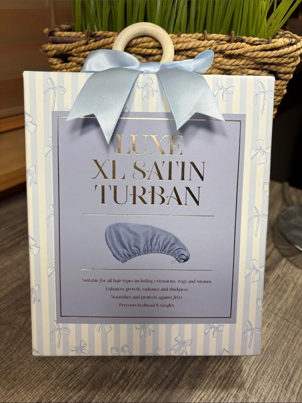 🌻5 for $30🌻 Luxe XL Satin Light Blue Hair Turban